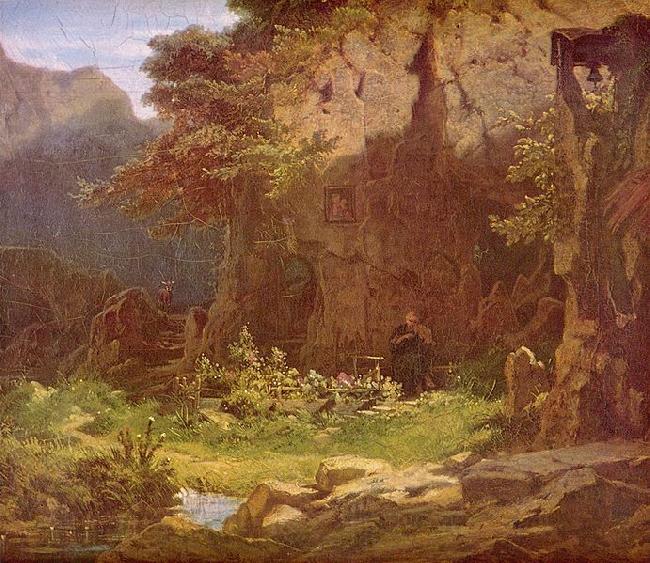 Carl Spitzweg Hermit playing the violin Norge oil painting art